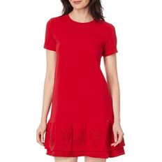 Tommy Hilfiger Women's Crewneck Embroidered Dress - Scarlet