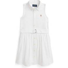 Ralph Lauren Kid's Belted Cotton Oxford Shirtdress - White (661856)