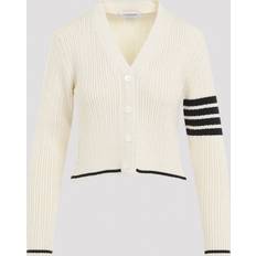 XXXS Cardigans Thom Browne Baby Cable Cropped V Neck Cardigan White