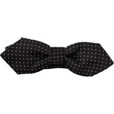 Slips Dolce & Gabbana Black White Polka Dot Adjustable Neck Papillon Bow Tie