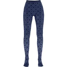 Blau - Damen Stützstrumpfhosen Marine Serre recycled mesh moonogram tights Blue