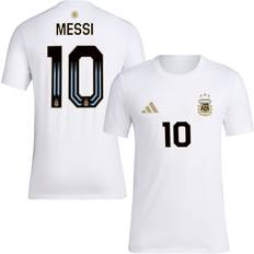 Adidas T-shirts Adidas mens argentina messi t-shirt WHITE