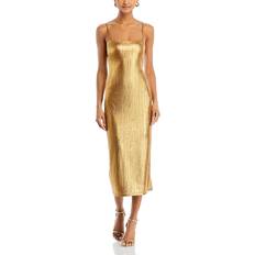 Aqua Gold Dresses Aqua x Venus Williams Metallic Rib Slip Dress 100% Exclusive Gold