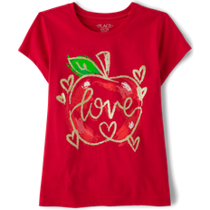 The Children's Place Girl's Love Apple Graphic Tee - Ruby