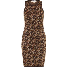 S Dresses Michael Kors Empire Signature Logo Jacquard Tank Dress - Chocolate