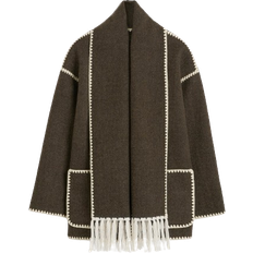 XXXS Outerwear Toteme Embroidered Scarf Jacket - Chocolate Melange