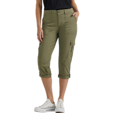 Lee Women's Ultra Lux Comfort with Flex To Go Relaxed Fit Cargo Capri - Deep Lichen Green