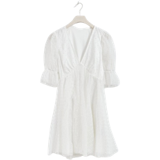Polyester Kjoler Gina Tricot Tulle Dot Mini Dress - Offwhite