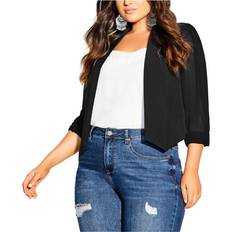 City Chic Blue - Women Outerwear City Chic Crop Blazer