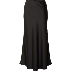 Lange Röcke - Polyester Selected Satin Maxi Skirt - Black