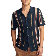 Lucky Brand Stripe Sweater Button Down Shirt - Ocean Deep Multi