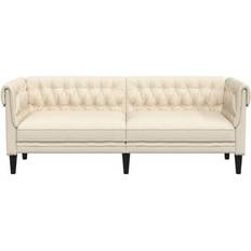 vidaXL Chesterfield Cream Sofa 201.5cm 3-Sitzer