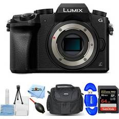 Panasonic Mirrorless Cameras Panasonic Lumix DMC-G7 Mirrorless Camera Body Only 7PC Accessory Bundle