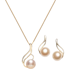 Macy's Jewelry Sets Macy's Swirl Pendant Necklace & Earrings Set - Gold/Pearls