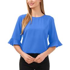 Polyester Blouses CeCe Women's Ruffled Cuff 3/4-Sleeve Crew Neck Blouse - Tropic Night