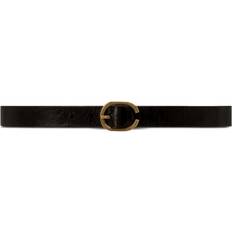 Unisex Belts Ami Paris buckled leather belt unisex Calf Leather Black