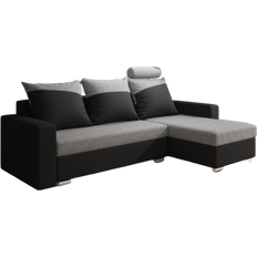 Schlafsofas - Schwarz Fun furniture Nora Black/Light Grey Sofa 240cm