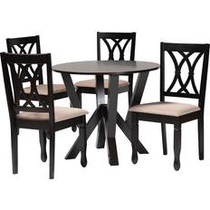 Baxton Studio Irene Sand/Dark Brown Dining Set 35.4" 5