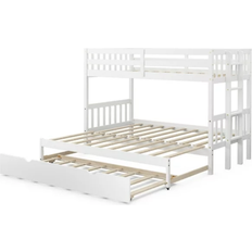 Costway Trundle Ladder Twin Bunk Bed
