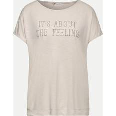 Beige - Damen T-Shirts Street One T-Shirt mit Schriftzug