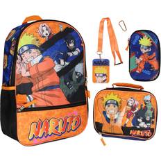 School Bags BioWorld Naruto Shippuden Squad 17" Travel School Laptop Backpack 4 Piece Bookbag Set