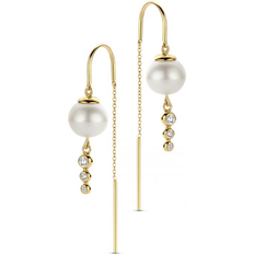 Spirit Icons Swan Earrings - Gold/Transparent/Pearls