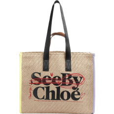 See by Chloé Bye Bye Jute Tote Bag - Straw Beige