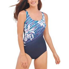 Sportswear Garment Swimsuits Swimsuits For All One Piece Tank Swimsuit with Adjustable Straps - Purple Floral