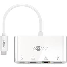 Goobay USB C - USB C/HDMI/RJ45/USB A 3.0 Multiport Adapter M-F 0.2m