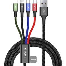 Baseus Rapid 4in1 Data and Charging USB A - Lightning/Micro USB B/USB C M-M 1.2m