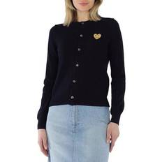 Gold - Women Cardigans Comme des Garçons Gold Heart Crewneck Cardigan