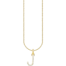 Thomas Sabo Essential Letter J Pendant Necklace - Gold/Transparent