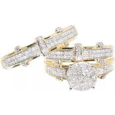 Jewelry Unlimited Trio Ring Set - Gold/Diamonds