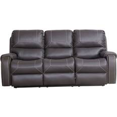 Stainless Steel Sofas Simplie Fun Reclining Gray Sofa 85.8" 3 Seater