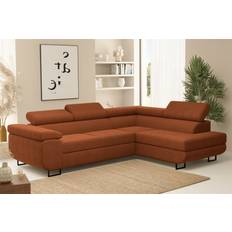 Braun - Ecksofas Fun furniture METZ Poso Rust Brown Sofa 275cm