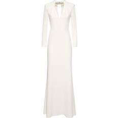 Abendkleider Alexander McQueen Twisted Bow Embroidered Evening Gown - Light Ivory