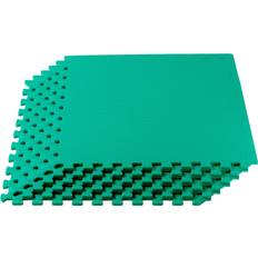 Exercise Mats We Sell Mats 3/8 Inch Thick Multipurpose Exercise Floor Mat with EVA Foam, Interlocking Tiles, Anti-Fatigue for Home or Gym, 24 in x 24 in