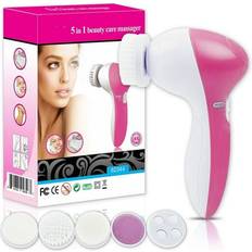 Pink Facial Steamers 5 In 1 Deep Clean Electric Facial Cleaner Face Skin Care Brush Massager