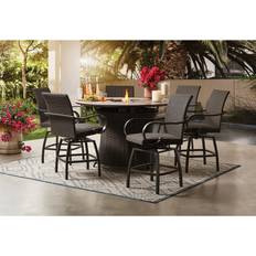 Member's Mark Agio outdoor furniture and fire pit 7 set swivel