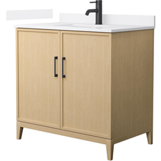 White Oak Vanity Units for Single Basins Wyndham Collection Elan 36"