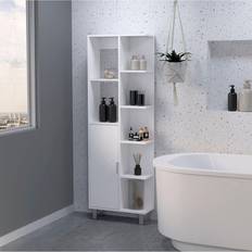 White Bathroom Cabinets FM FURNITURE Quimby Linen Cabinet