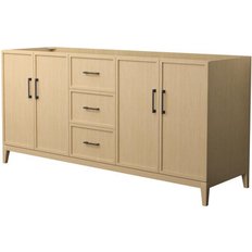 White Oak Vanity Units for Single Basins Wyndham Collection Elan 71" Double Base