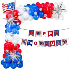 Garlands & Confetti 137pcs red white and blue balloons arch garland kit, 4th of july balloon arch. 0.77 Pounds