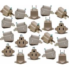 Electrical Installation Materials 20 pieces electrical ground adapter 3 prong outlet to 2 prong plug ac etl listed Beige