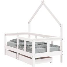 Oppbevaringsmuligheter Barnerom vidaXL Children's Bed Frame with Drawers Solid Pine 75.5x145.5cm