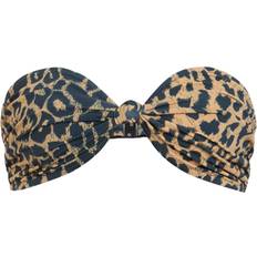 AllSaints Emma Bandeau Bikini Top - Leopard Brown