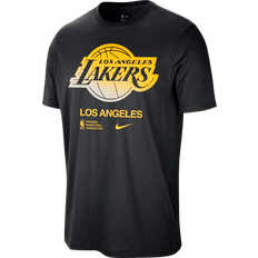 Basket T-skjorte Nike Los Angeles Lakers Courtside NBA T-skjorte til herre Svart