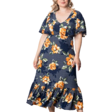 Kiyonna Madrid Maxi Dress - Amber Blossom Print