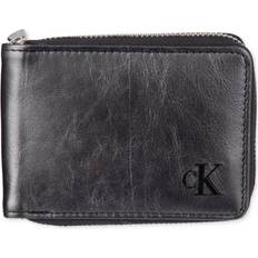 Calvin Klein Wallets & Key Holders Calvin Klein Men's Cracked Leather Logo Wallet - Black