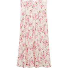 Long Skirts - XXL Mango Julieta Floral Long Skirt - Off White